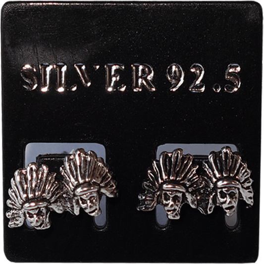 Pair of 925 Sterling Silver Native American Indian Earrings Ear Studs Jewellery