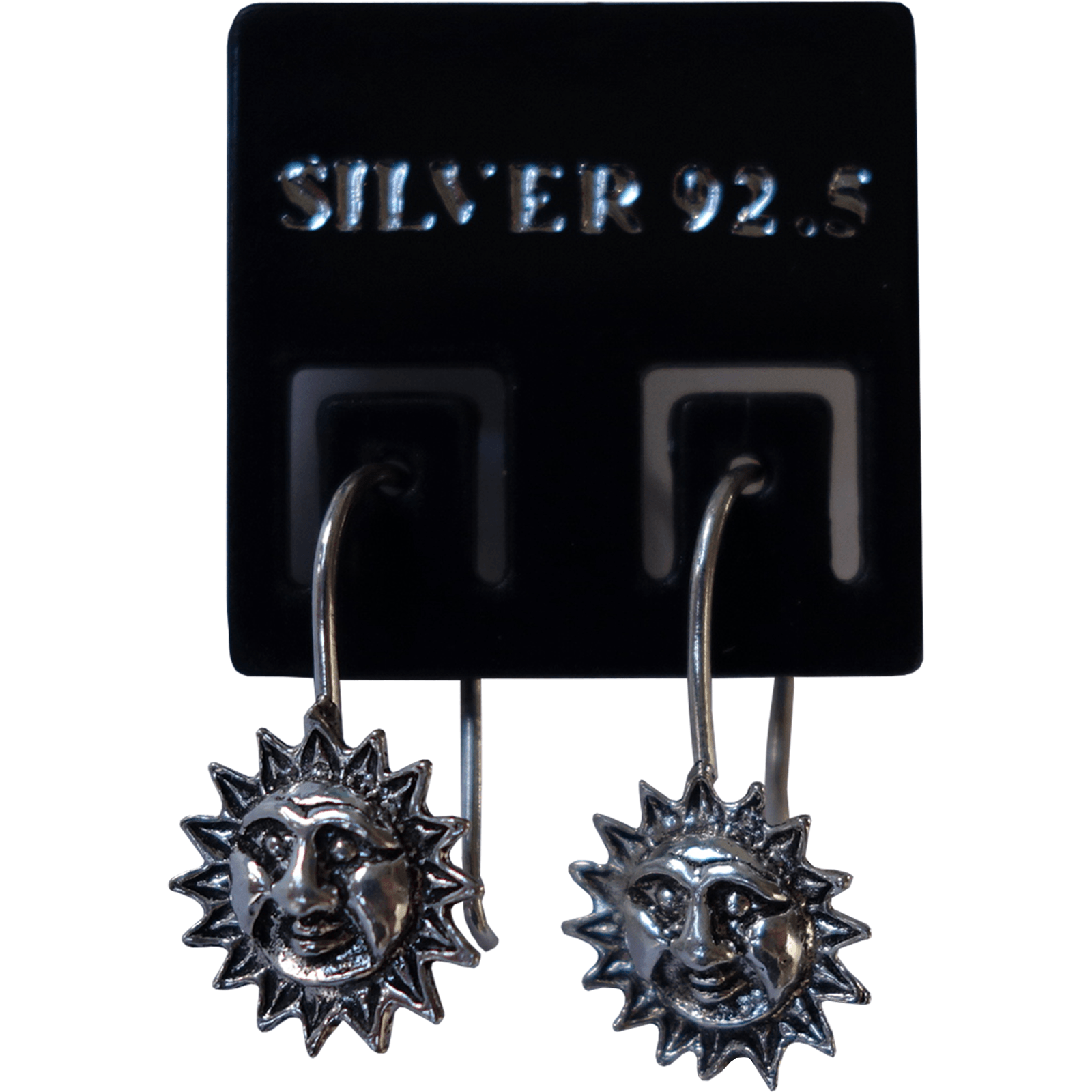 Pair of 925 Sterling Silver Sun Earrings Dangle Drop Hook Womens Girls Jewellery
