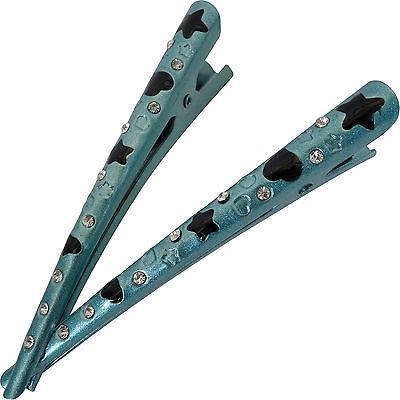 Pair of Blue Crystal Hair Beak Clips Concorde Grips Claws Barrettes Accessories Pair of Blue Crystal Hair Beak Clips Concorde Grips Claws Barrettes Accessories