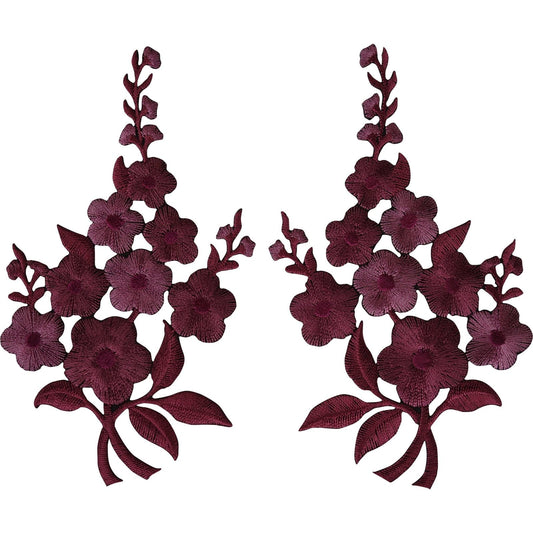 Pair of Flower Patches Iron Sew On Jeans Bag Embroidered Patch Embroidery Badge