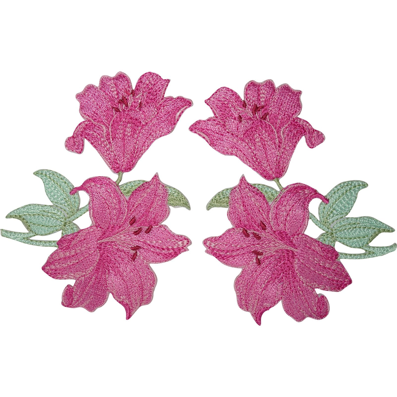Pair of Iron On Flower Patches Sew On Patch Badge Clothing Jeans Dress Flowers