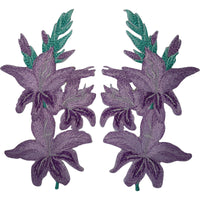 Pair of Iron On Flower Patches Sew On Patch Badge Flowers Arts and Crafts Badges