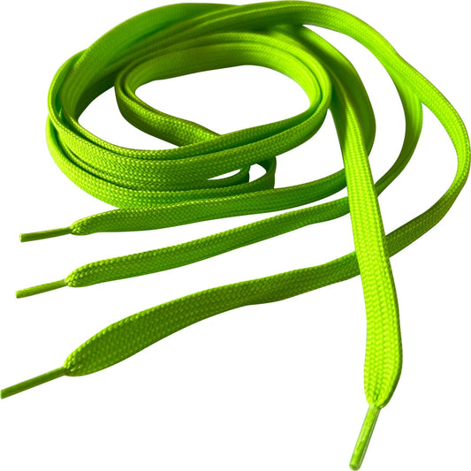 Pair of Neon Green Shoe Laces for Mens Womens Childrens Kids Girls Boys Trainers