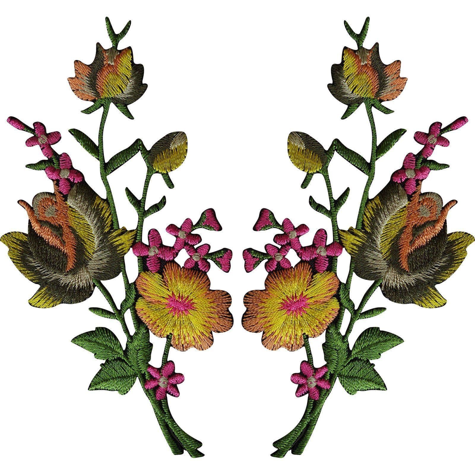 Rose Flower Embroidery Patch Set - DIY Sew Iron On Italy - Foto 6