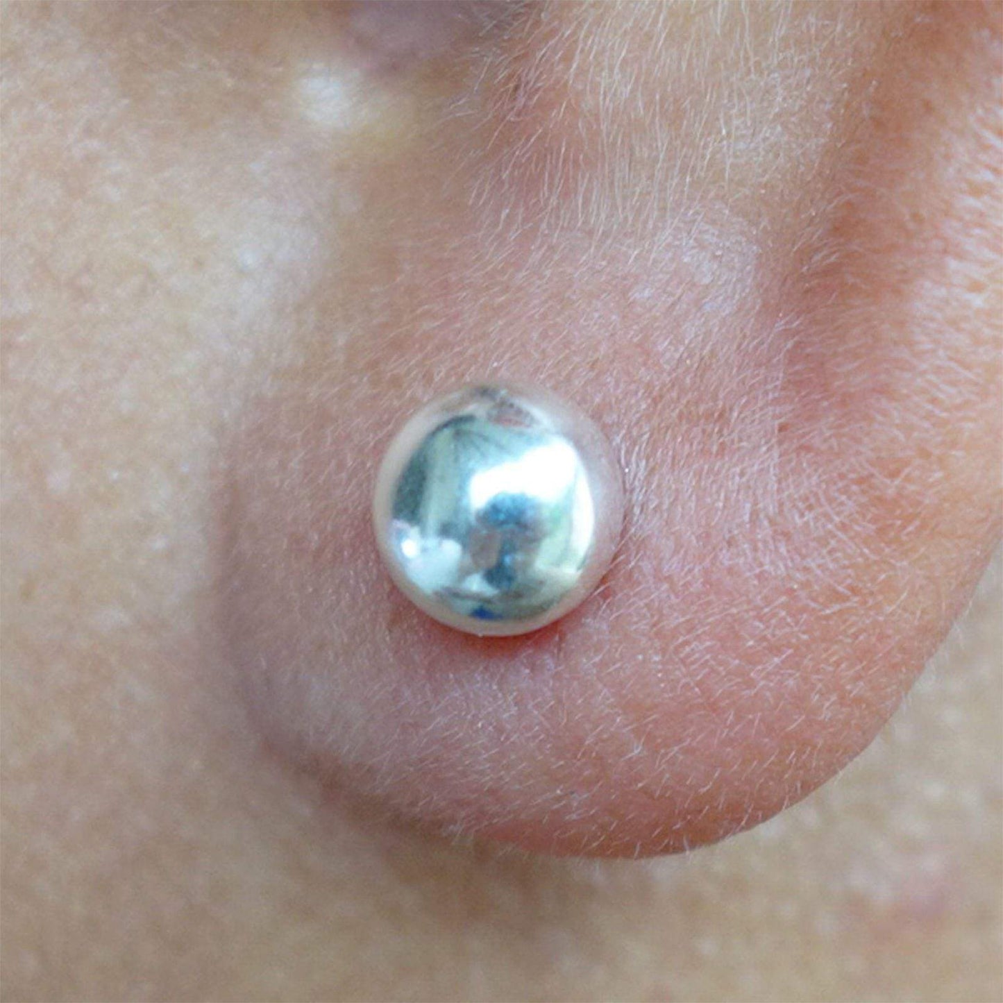 Pair of Silver Ball Stud Earrings 925 Sterling Ear Studs Girls Womens Jewellery