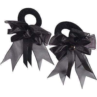 Pair of Small Black Hair Bow Ribbon Scrunchie Elastics Bobbles Girls Accessories Pair of Small Black Hair Bow Ribbon Scrunchie Elastics Bobbles Girls Accessories