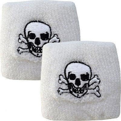 Pair of White Black Skull and Crossbones Sweatbands Wristband Pirate Fancy Dress Pair of White Black Skull and Crossbones Sweatbands Wristband Pirate Fancy Dress