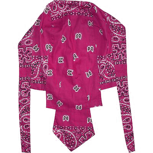 Paisley Leaf Pink Zandana Bandana Biker Durag Head Hair Hat Cap Do Rag Headwear