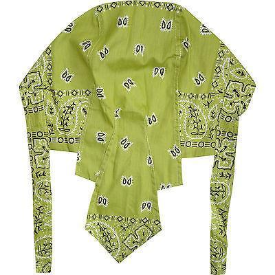 Paisley Leaf Pre Tied Green Bandana Headscarf Snood Chef Skull Cap Beach Sun Hat Paisley Leaf Pre Tied Green Bandana Headscarf Snood Chef Skull Cap Beach Sun Hat
