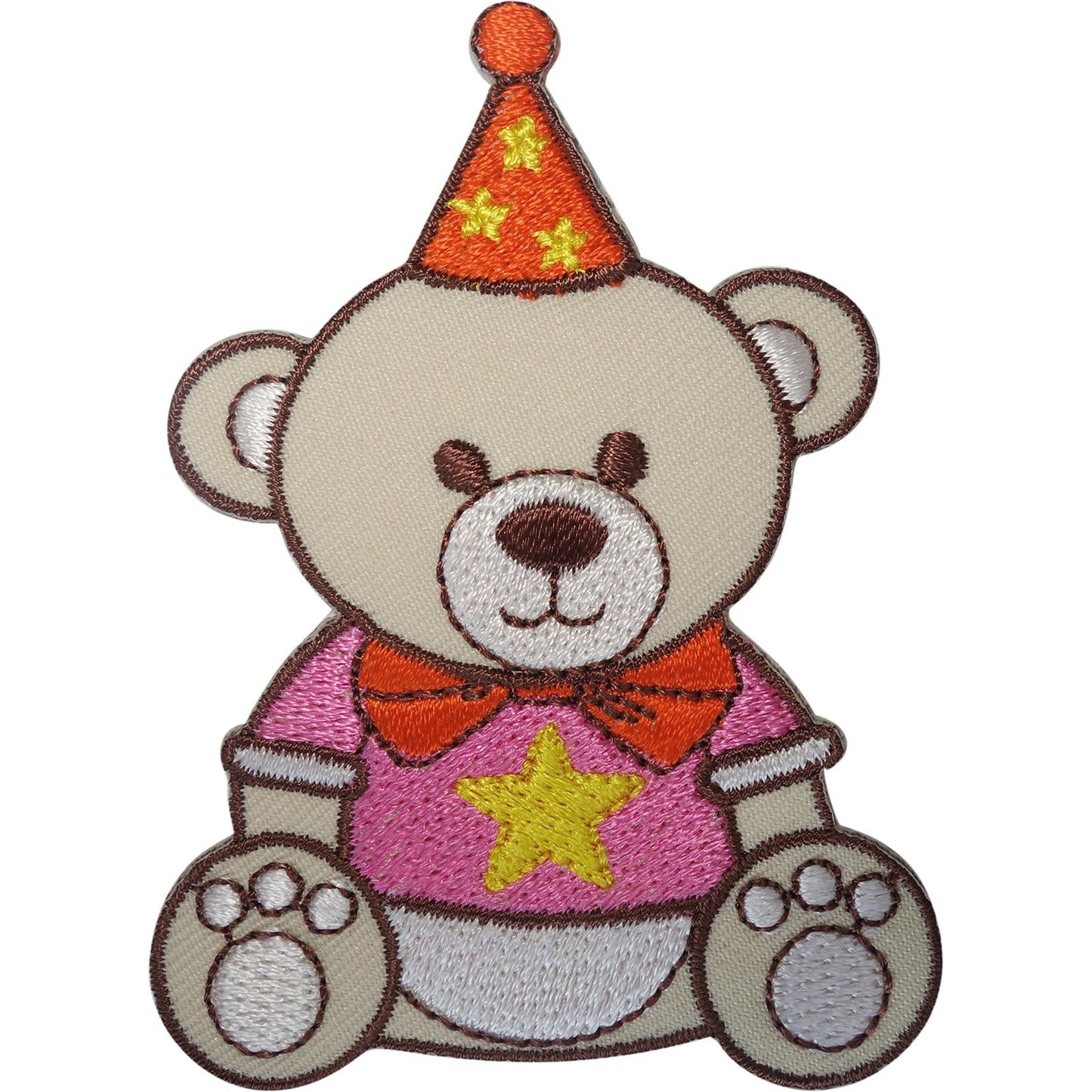 Party Hat Teddy Bear Patch Iron Sew On Dress T Shirt Bag Jeans Embroidered Badge