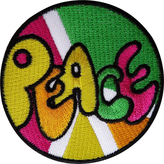 Peace Patch Embroidered Badge Embroidery Applique Iron Sew On Hippie Fancy Dress