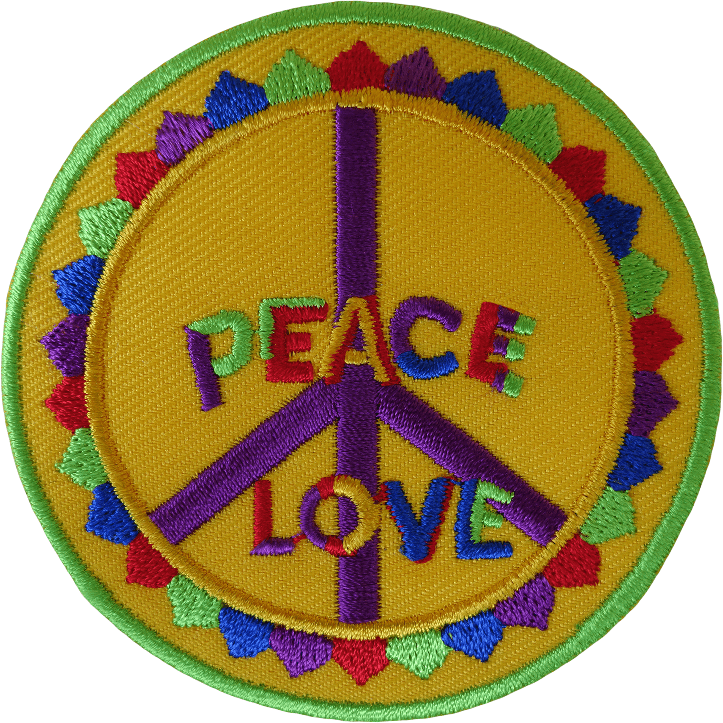 Peace Sign Symbol Love Iron On Patch Sew On Clothes Bag Hippie Embroidered Badge