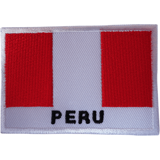 Peru Flag Patch Iron Sew On Peruvian South America Embroidered Embroidery Badge