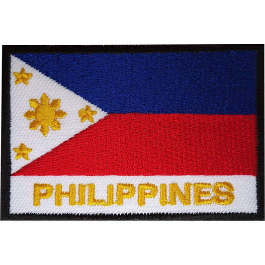 Philippines Flag Patch Embroidered Iron Sew On Clothes Filipino Badge Applique
