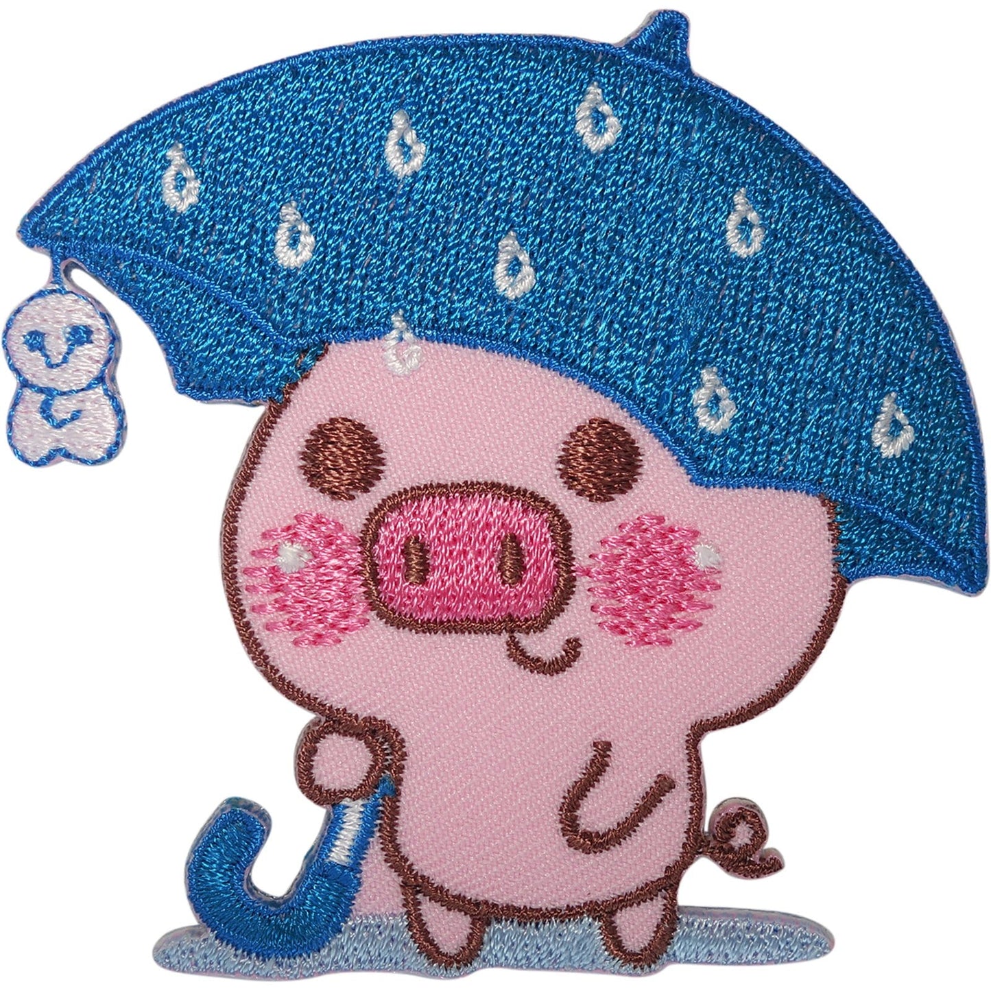Pig Umbrella Patch Iron Sew On T Shirt Bag Jacket Jeans Dress Embroidered Badge