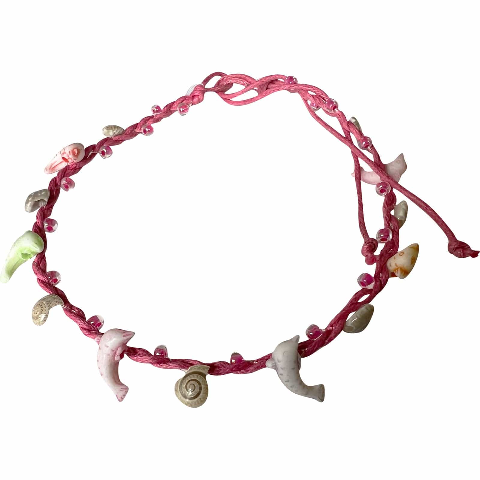 Pink Anklet Dolphin Shell Ankle Bracelet Foot Chain Womens Kids Girls Jewellery
