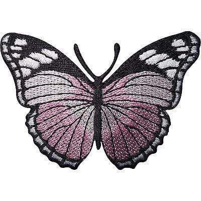 Pink Butterfly Embroidered Iron / Sew On Patch Coat Jacket Dress Skirt Hat Badge