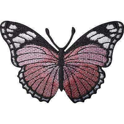 Pink Butterfly Embroidered Iron / Sew On Patch Dress Skirt Shirt Jeans Bag Badge