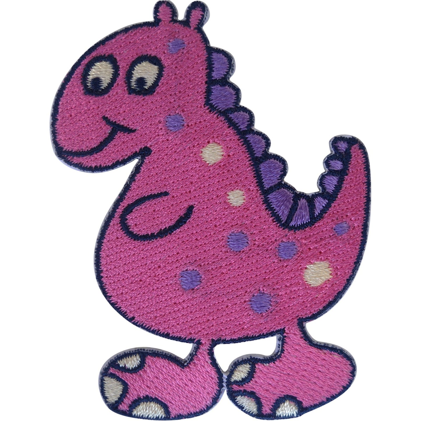 Pink Dinosaur Iron On Patch Sew On Crafts Embroidery Applique Embroidered Badge
