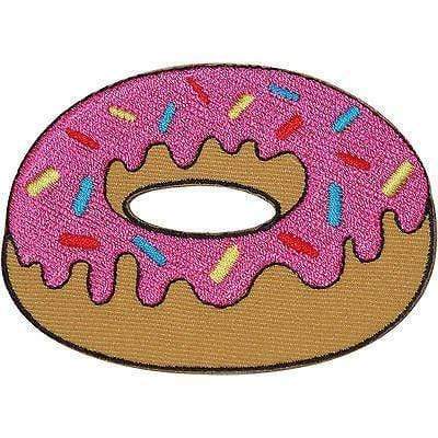 Pink Doughnut Embroidered Iron / Sew On Patch Shirt Jeans Embroidery Donut Badge