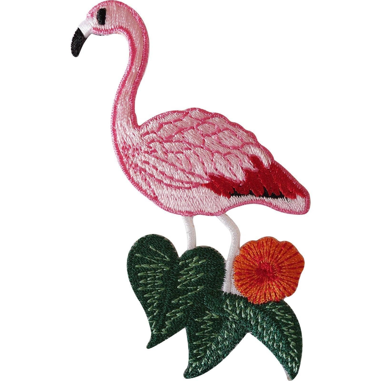 Pink Flamingo Iron Sew On Patch Clothes Jacket Jeans Shirt Bag Embroidered Badge