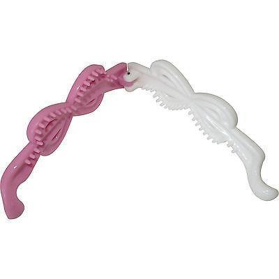 Pink White Hair Bow Clip Grip Clamp Clasp Barrette Claw Girls Kids Baby Toddlers