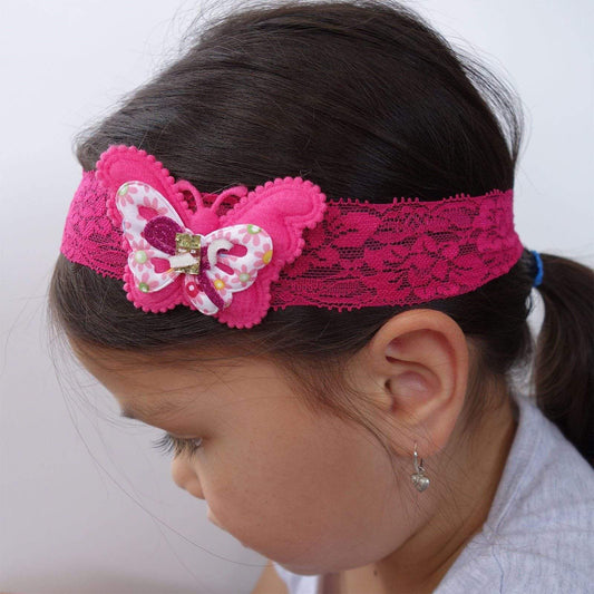Pink White Lace Butterfly Hairband Headband Girl Kid Toddler Baby Hair Head Band Pink White Lace Butterfly Hairband Headband Girl Kid Toddler Baby Hair Head Band