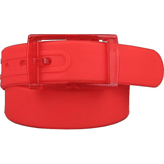 Plain Red Silicone Rubber Belt Mens Womens Metal Detector Free Holiday Travel