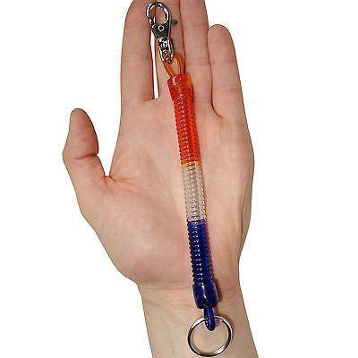 Plastic Spring Coil Spiral Expanding Keychain Key Holder Ring Chain Fob Keyring