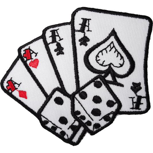 Playing Cards Dice Iron On Patch Sew Embroidered Badge Poker Casino Ace Spades