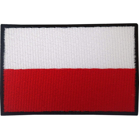 Polish Flag Patch Iron On Badge / Sew On Poland Flag Embroidered Applique Motif