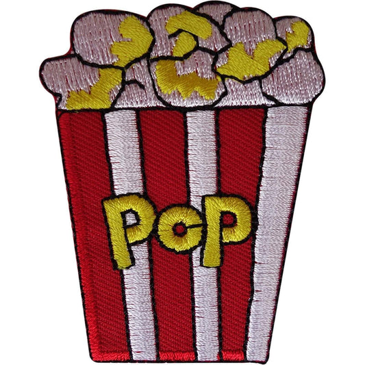 Popcorn Patch Embroidered Badge Iron Sew On Movie Film Food Embroidery Applique
