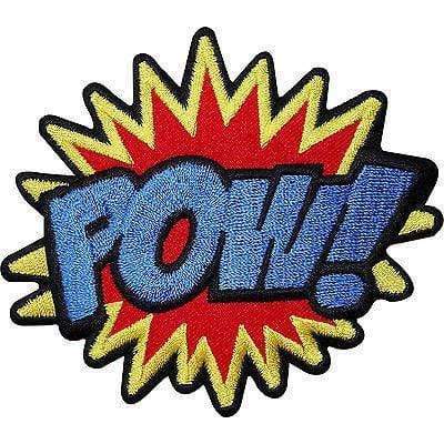 POW Embroidered Iron Sew On Patch Bag Badge Retro Comic Word Embroidery Applique