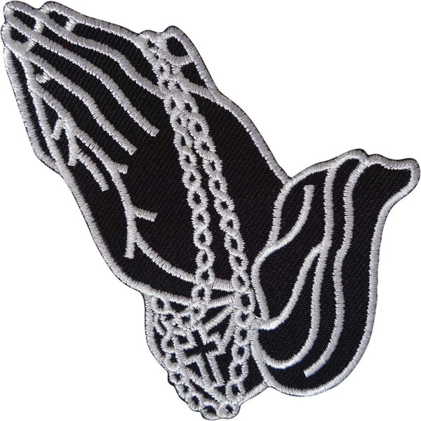 Prayer Patch Iron On Sew On Jesus Cross Rosary Beads Christian Embroidered Badge