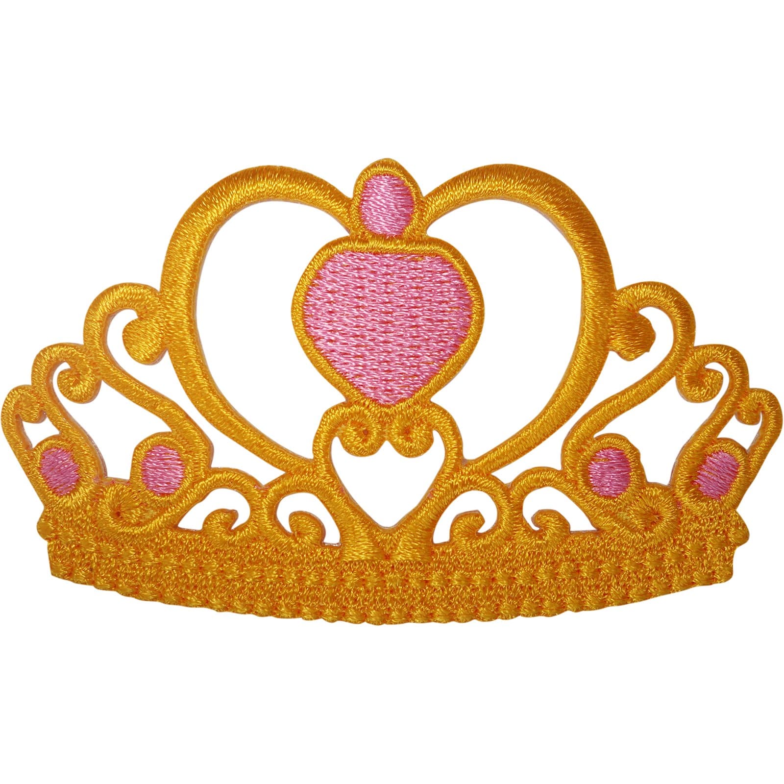 Princess Queen Gold Crown Tiara Patch Iron On Sew On Embroidered Badge Applique