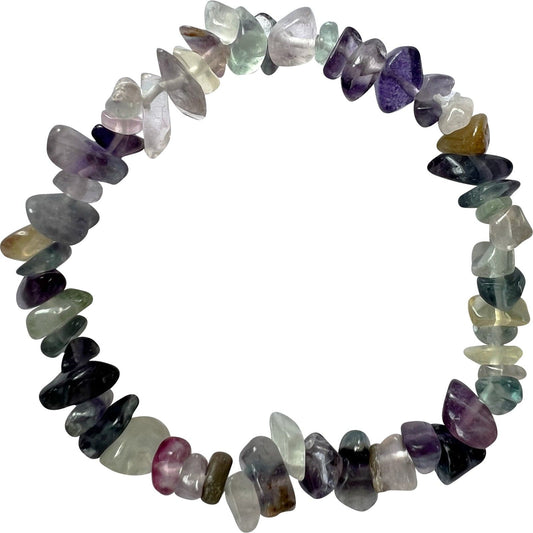 Purple Fluorite Crystal Bracelet Wristband Quartz Gemstone Mens Womens Jewellery