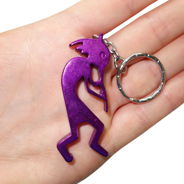 Purple Flute Player Key Ring Chain Fob Bottle Opener Keyring Keychain Bag Charm