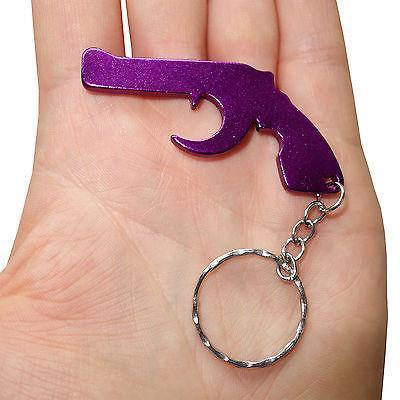 Purple Gun Key Ring Chain Fob Bottle Opener Keyring Keychain Charm Party Bag Toy