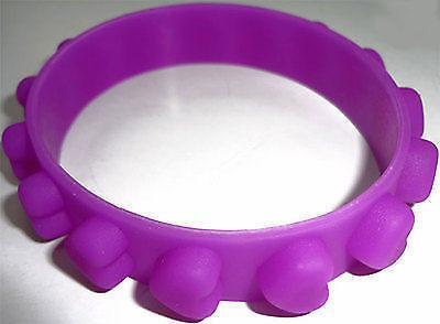 Purple Heart Rubber Silicone Bracelet Wristband Bangle Ladies Womens Jewellery