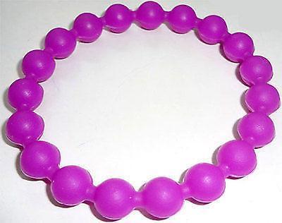 Purple Rubber Silicone Ball Friendship Charm Cuff Bracelet Wristband Cool Bangle