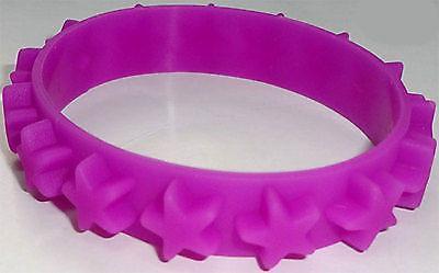 Purple Rubber Silicone Stars Bracelet Wristband Bangle Ladies Womens Jewellery