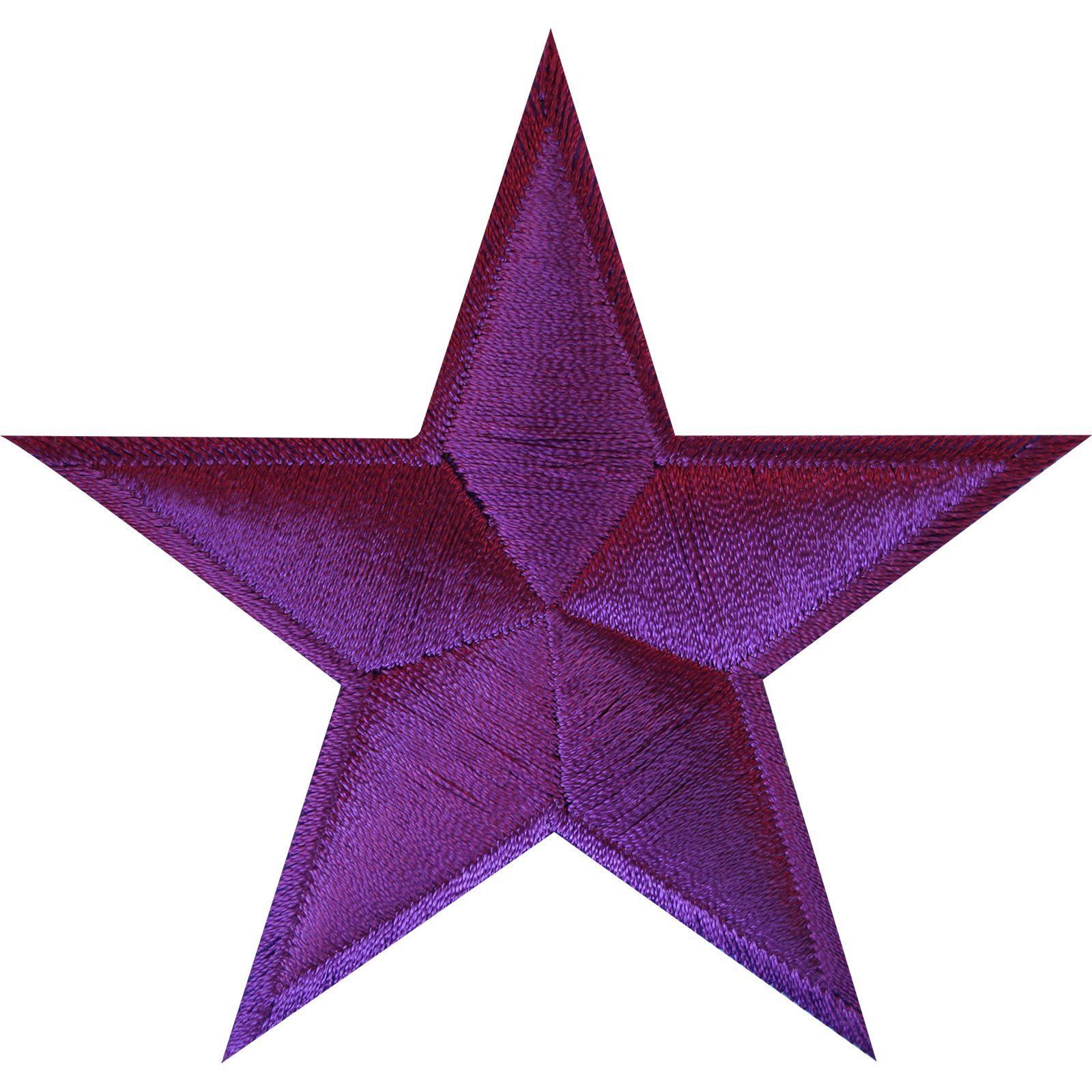 Purple Star Iron On Badge Sew On Patch Bag Clothes Crafts Embroidered Applique