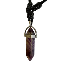 Quartz Amethyst Purple Crystal Necklace Pendant Womens Mens Girls Gem Jewellery