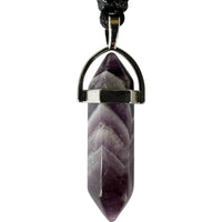 Quartz Amethyst Purple Crystal Necklace Pendant Womens Mens Girls Gem Jewellery
