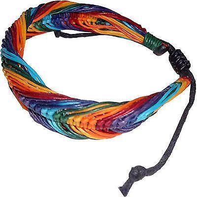 Rainbow Bracelet Wristband Bangle Mens Womens Boys Girls Surfer Tribal Jewellery