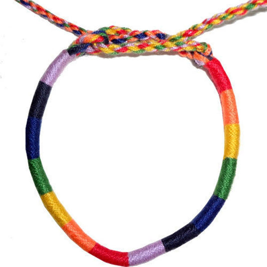 Rainbow Friendship Bracelet Wristband Bangle Mens Womens Gay Pride Lesbian LGBT