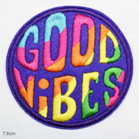 Rainbow Good Vibes Iron On Patch Sew On Patch Embroidered Badge Embroidery Applique Motif