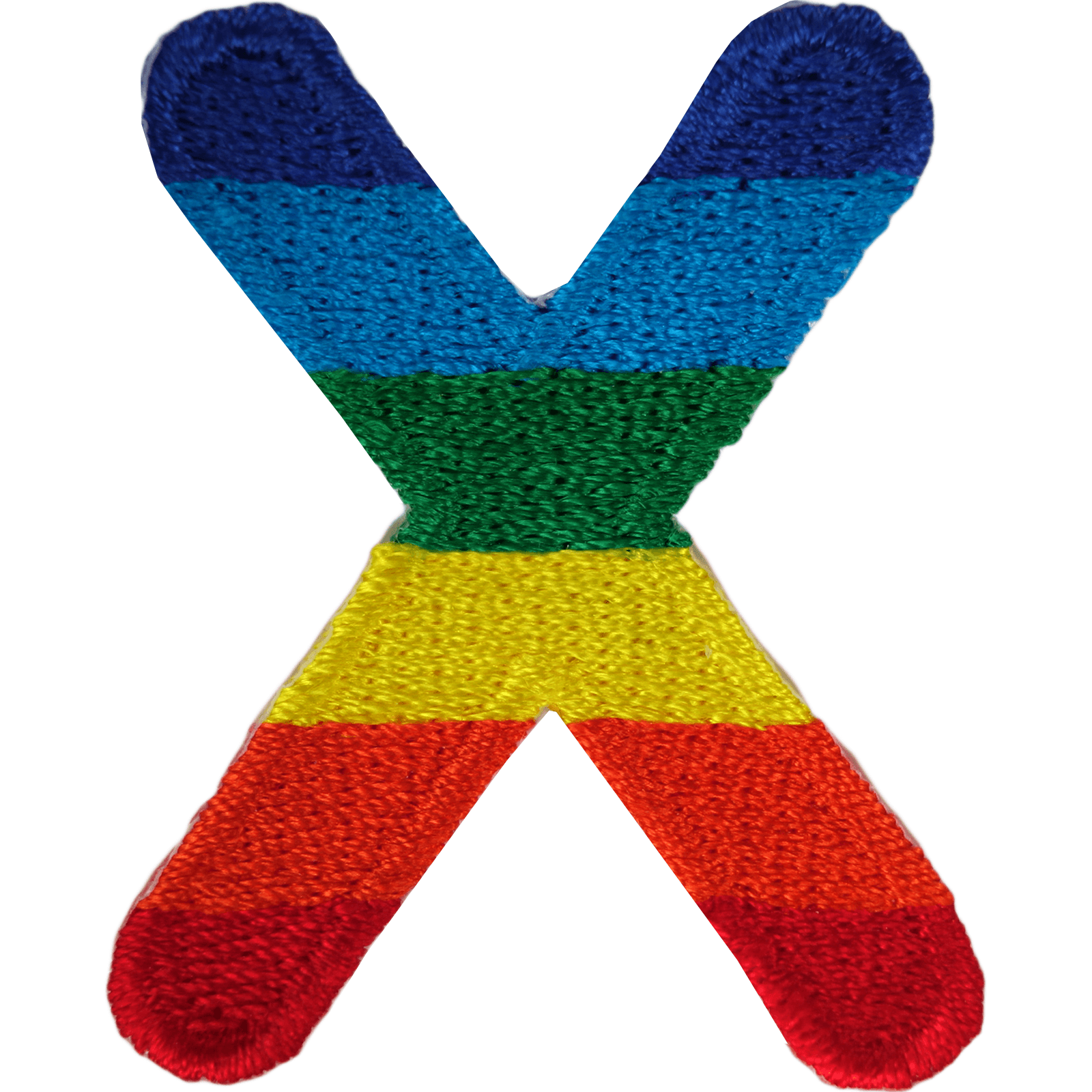 Letter X Rainbow Letter Number Iron Sew On Patches Badges Name A-Z Letters Numbers Patch