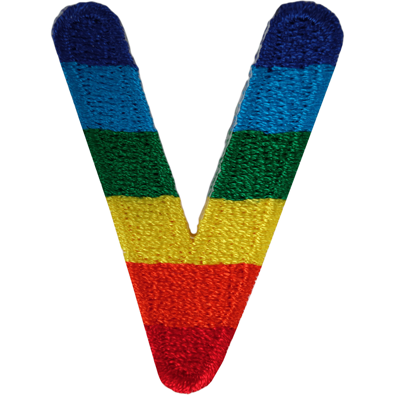 Letter V Rainbow Letter Number Iron Sew On Patches Badges Name A-Z Letters Numbers Patch