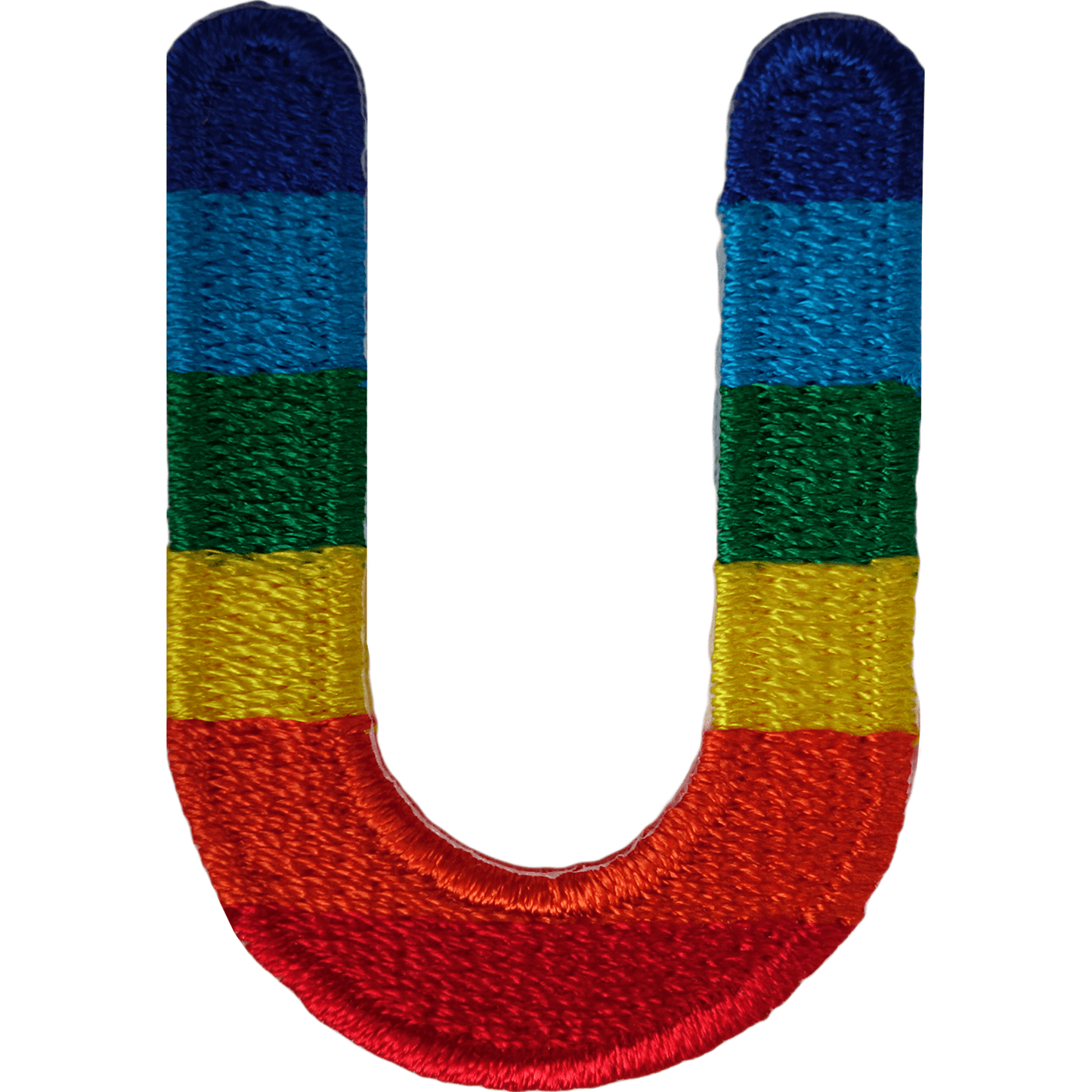 Letter U Rainbow Letter Number Iron Sew On Patches Badges Name A-Z Letters Numbers Patch
